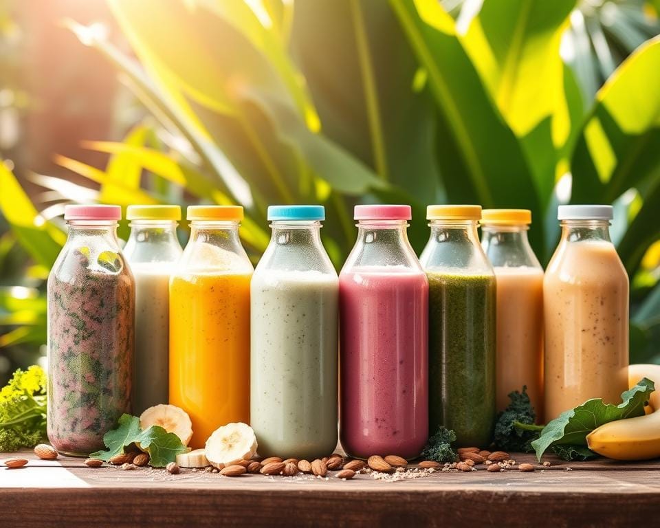 "Best plant-based protein drinks for energy"